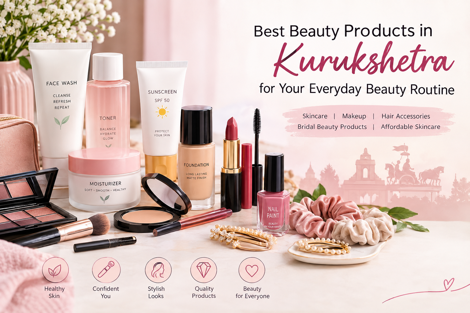 Discover the best beauty products in Kurukshetra with simple skincare, makeup, bridal beauty, lip care, nail care and hair care tips.